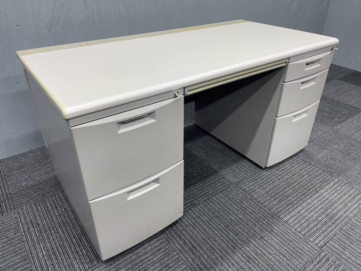 * tube S685* our company flight correspondence region equipped * great special price goods *ito-ki made * with both sides cupboard desk width 1400mm key attaching * tabletop white white group 