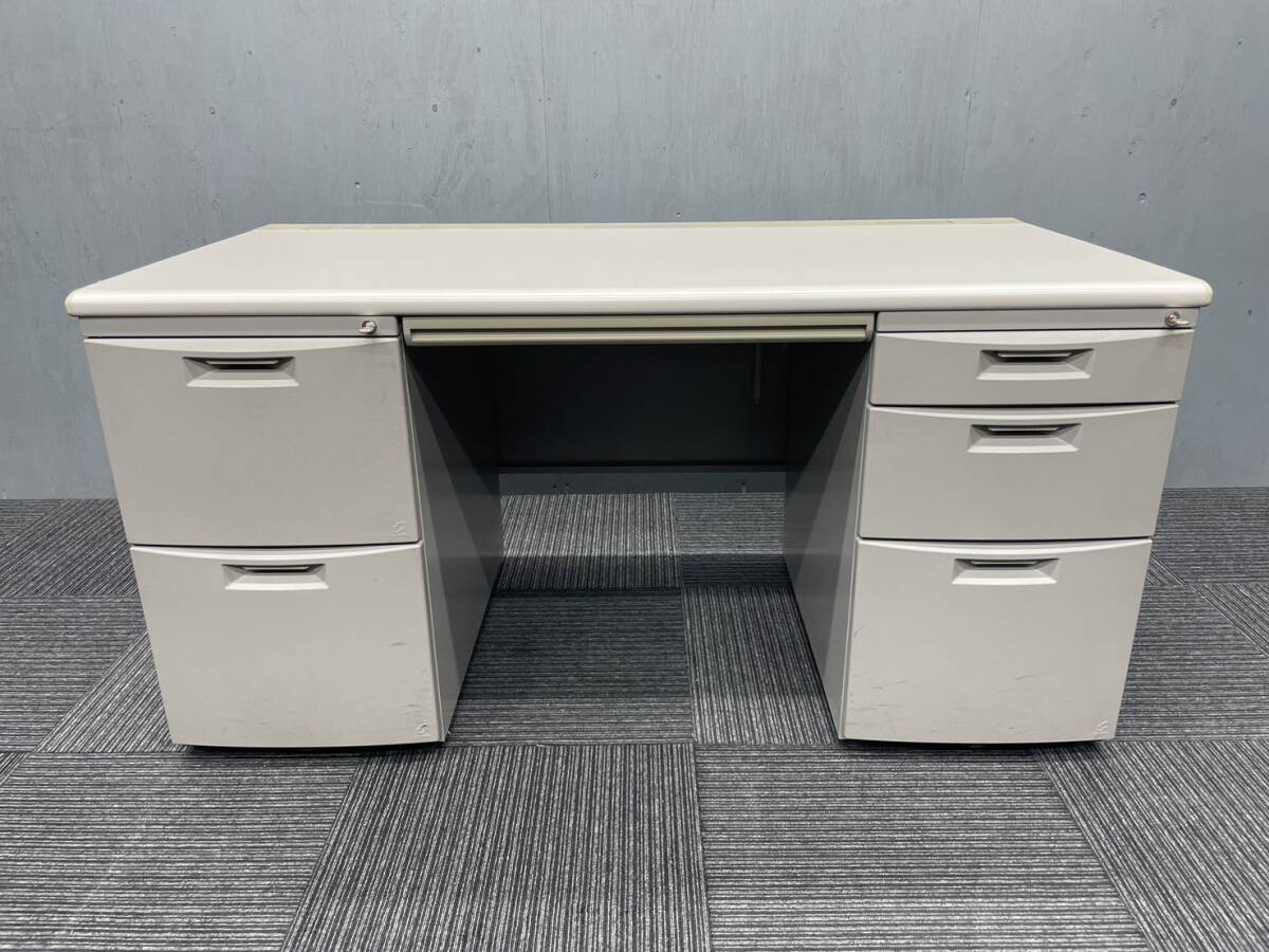 * tube S685* our company flight correspondence region equipped * great special price goods *ito-ki made * with both sides cupboard desk width 1400mm key attaching * tabletop white white group 