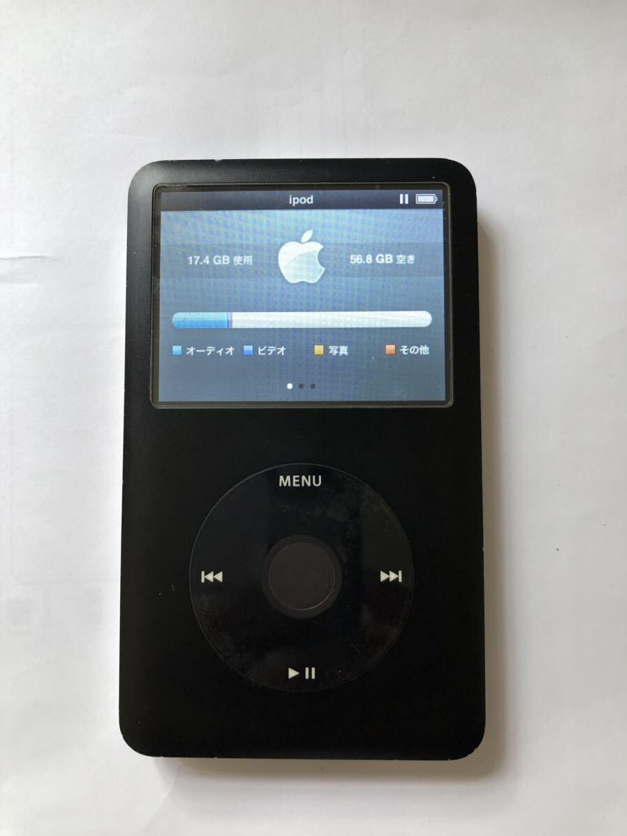 iPod classic 80GB 人気の真っ黒モデル　中古バッテリー交換済みでバッテリー元気　iTunes同期動作確認済み　綺麗な個体　_画像2