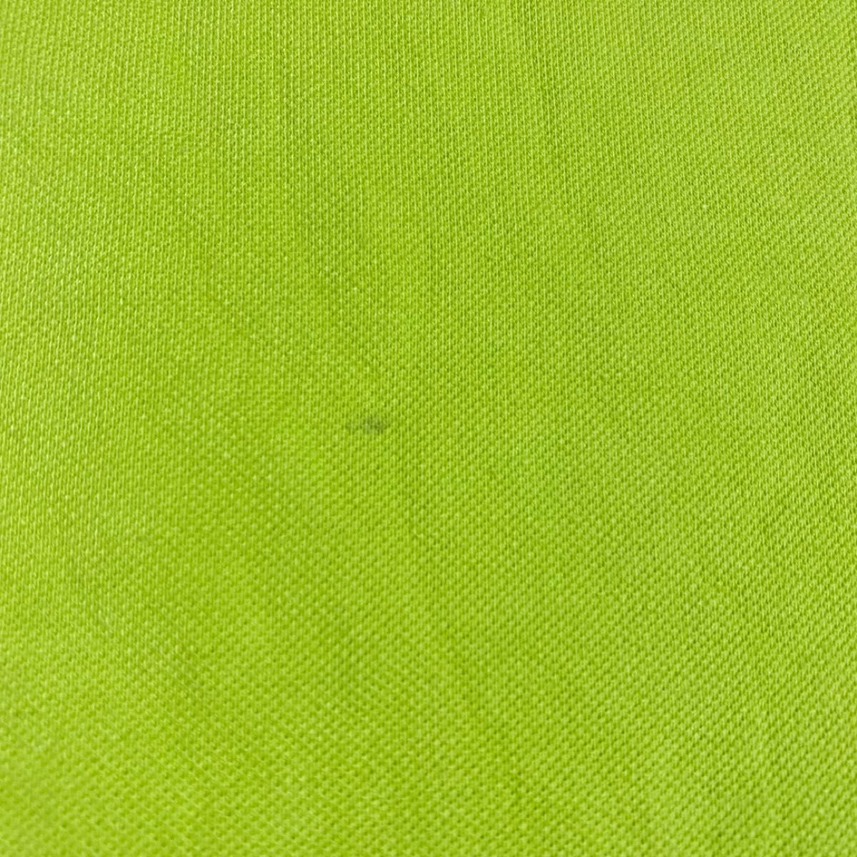 A-319★LACOSTE ラコステ★ライトグリーン黄緑色 ワニロゴ刺繍 半袖 鹿の子 ポロシャツ M相当