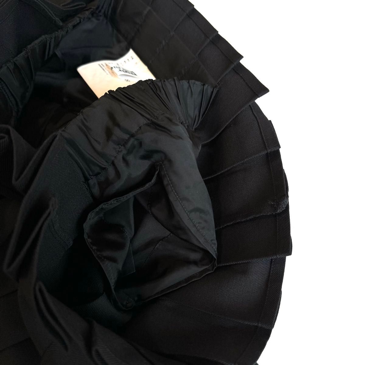 《美品》noir kei ninomiya ケイニノミヤ コムデギャルソン 変形 プリーツスカート ウール ブラック XS