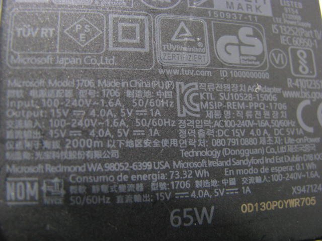 KA4678/AC adaptor 10 piece /Microsoft 1625 etc. 