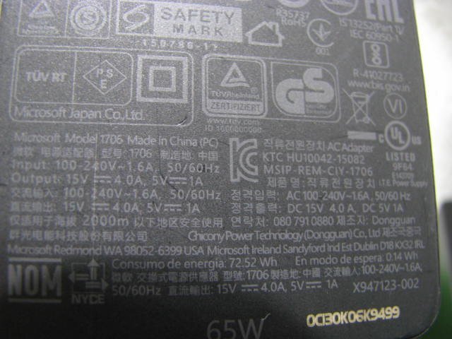 KA4679/AC adaptor 10 piece /Microsoft 1625 etc. 