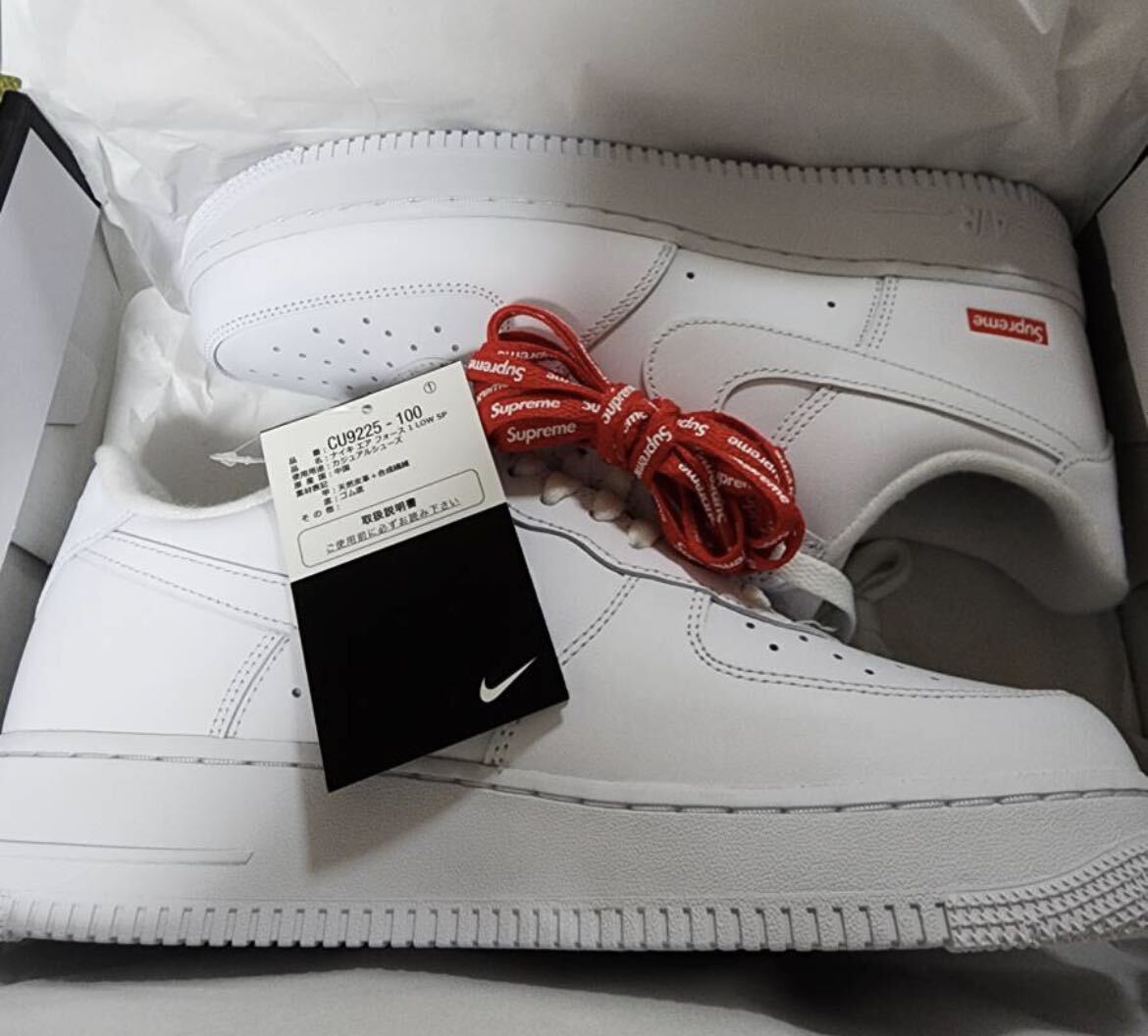 2024SS 国内黒タグ SUPREME x NIKE AIR FORCE 1 LOW WHITE CU9225-100 27.5ｃｍ シュプリーム xナイキ_画像1