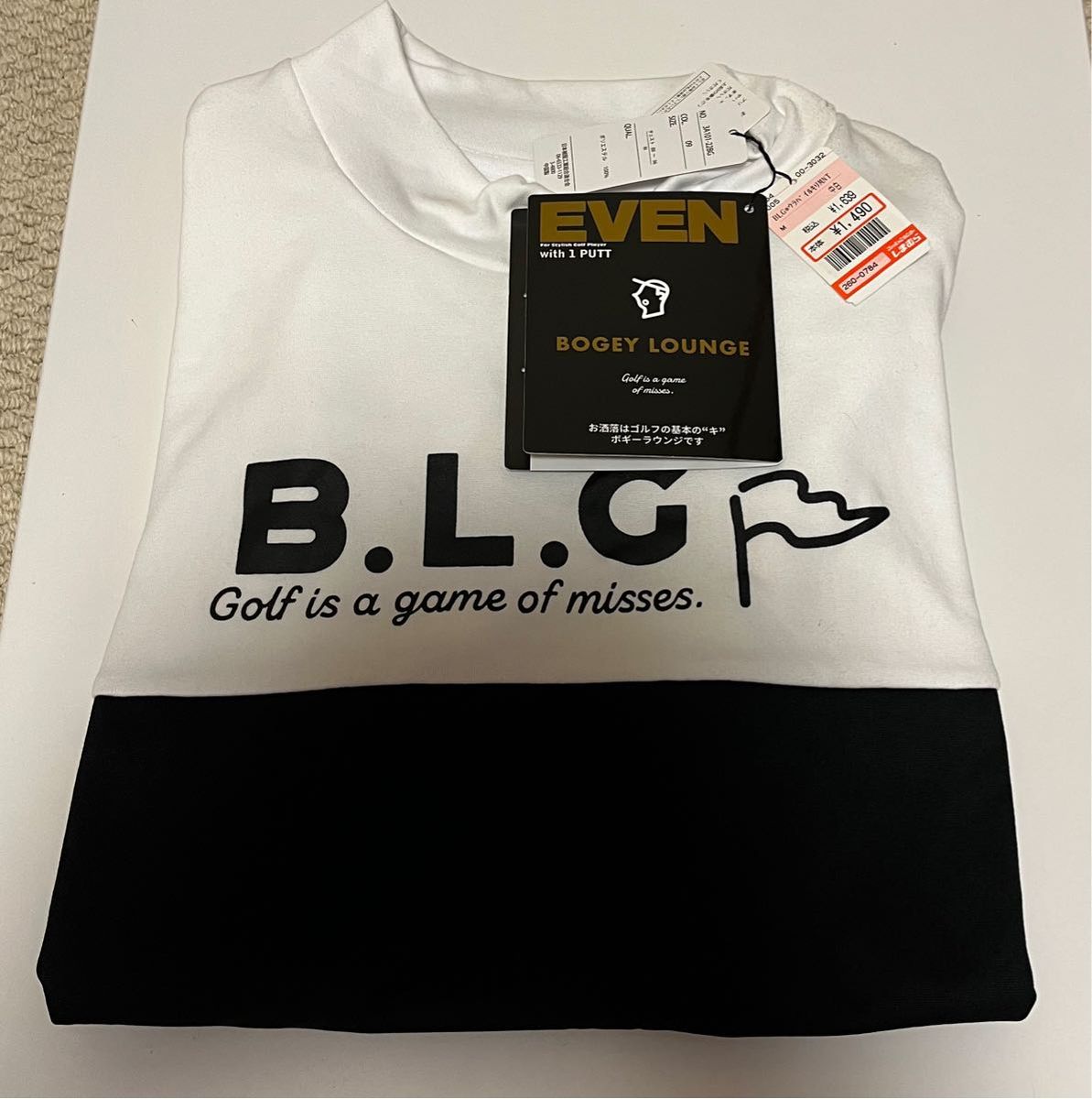 メンズ　ゴルフウェア　Tシャツ　サイズM　チェスト88-96 ブラック&ホワイト系　EVENとのコラボ商品 ゴルフ GOLF 半袖
