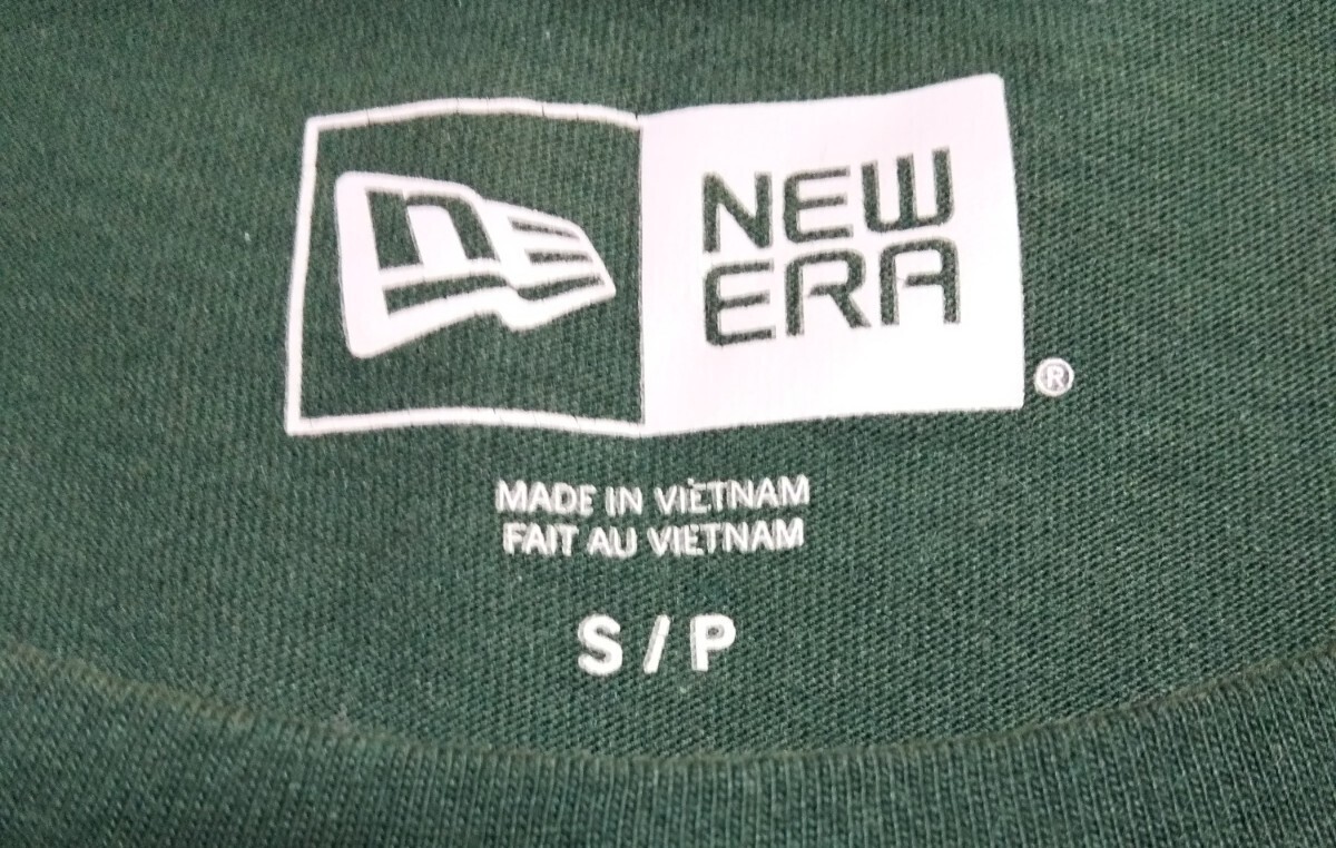 NEW ERA New Era T-shirt embroidery Logo khaki -S size free shipping!! 1 jpy start ~