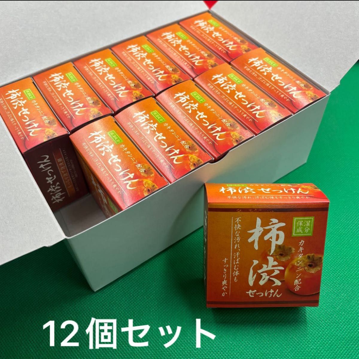 新品未使用☆ クロバーコーポレーション 柿渋配合石鹸　80g × 12個セット