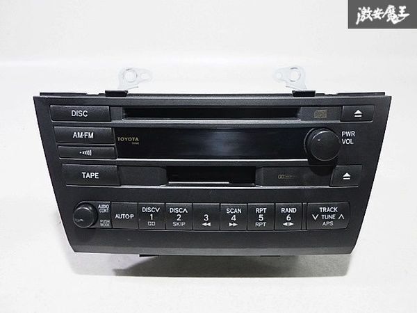 保証付 トヨタ 純正 GX110 ヴェロッサ CD カセット プレーヤー デッキ オーディオ 86120-2A460 即納の画像1