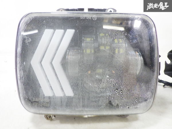 社外 汎用 ヘッドライト ヘッドランプ ウインカー LED インナーブラック 左右セット 即納 ラングラーの画像3