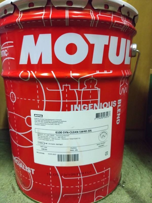 モチュール MOTUL 6100 SYN-CLEAN 5W40 20L シン・クリーン 正規品_画像1