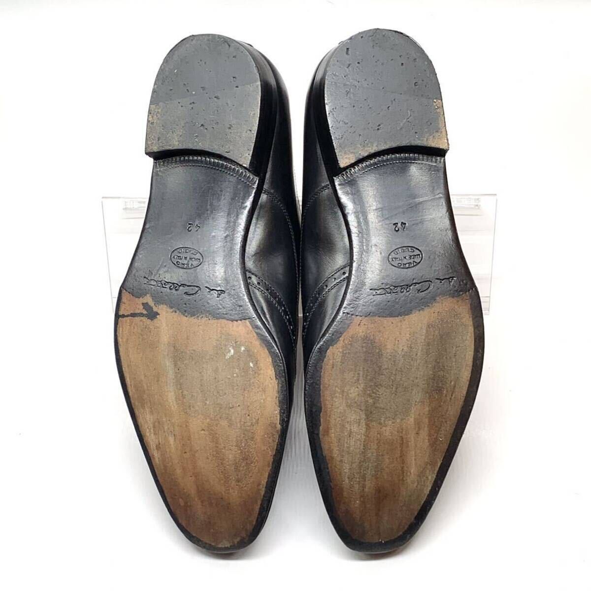 di colletti [ディコレッティ] ドレスシューズ ウイングチップ シングルモンクストラップ レザー ブラック 黒 42 27cm 革靴 イタリア製