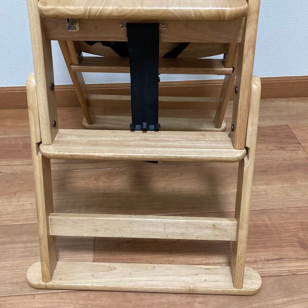 美品 ベビーチェア 木製 ハイチェア 子供椅子 折りたたみ可 椅子 テーブル付 2way
