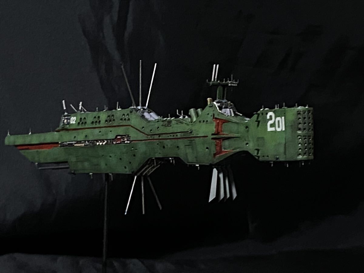 銀河英雄伝説　1/5000 アルバクリエイツ製　自由惑星同盟軍　第2艦隊旗艦「パトロクロス」var3「新たなる戦いの序曲」版　艦船模型完成品_マスキングによるパネルライン塗装