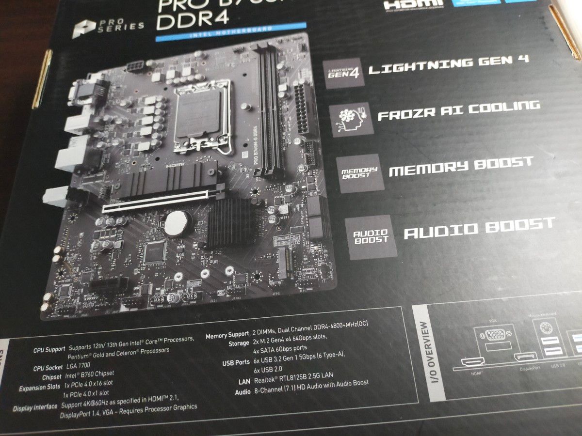 B760M−Gマザーボード&DDR4 16GB×2メモリセット