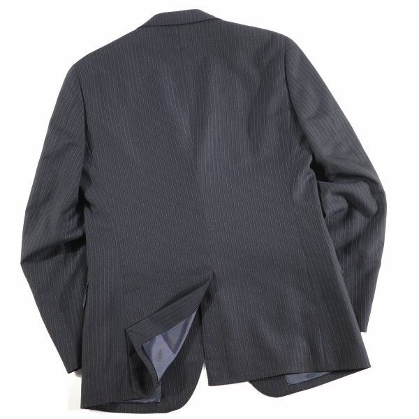 【未使用】NICOLE selection② ウール毛 ストライプ シングルスーツ 紺色(サイズ:44-S) ※9919※1047