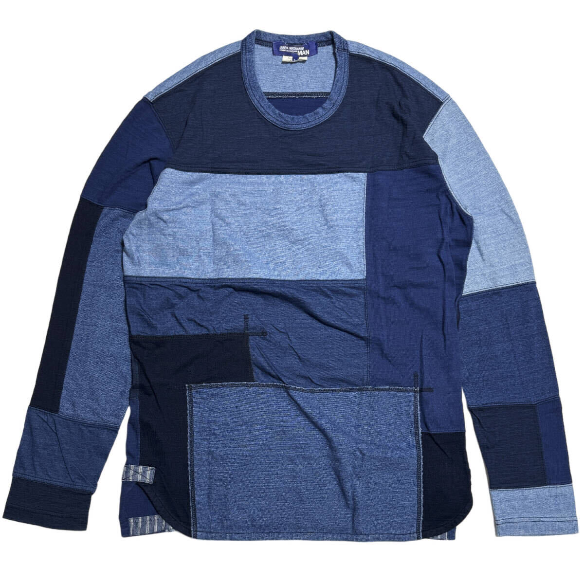 15SS 藍染め パッチワーク カットソー JUNYA WATANABE MAN コムデギャルソン ジュンヤマン2015SS Indigo Patchwork Crew Neck Pullover和柄_画像、説明文の転載・加工、編集利用禁止。