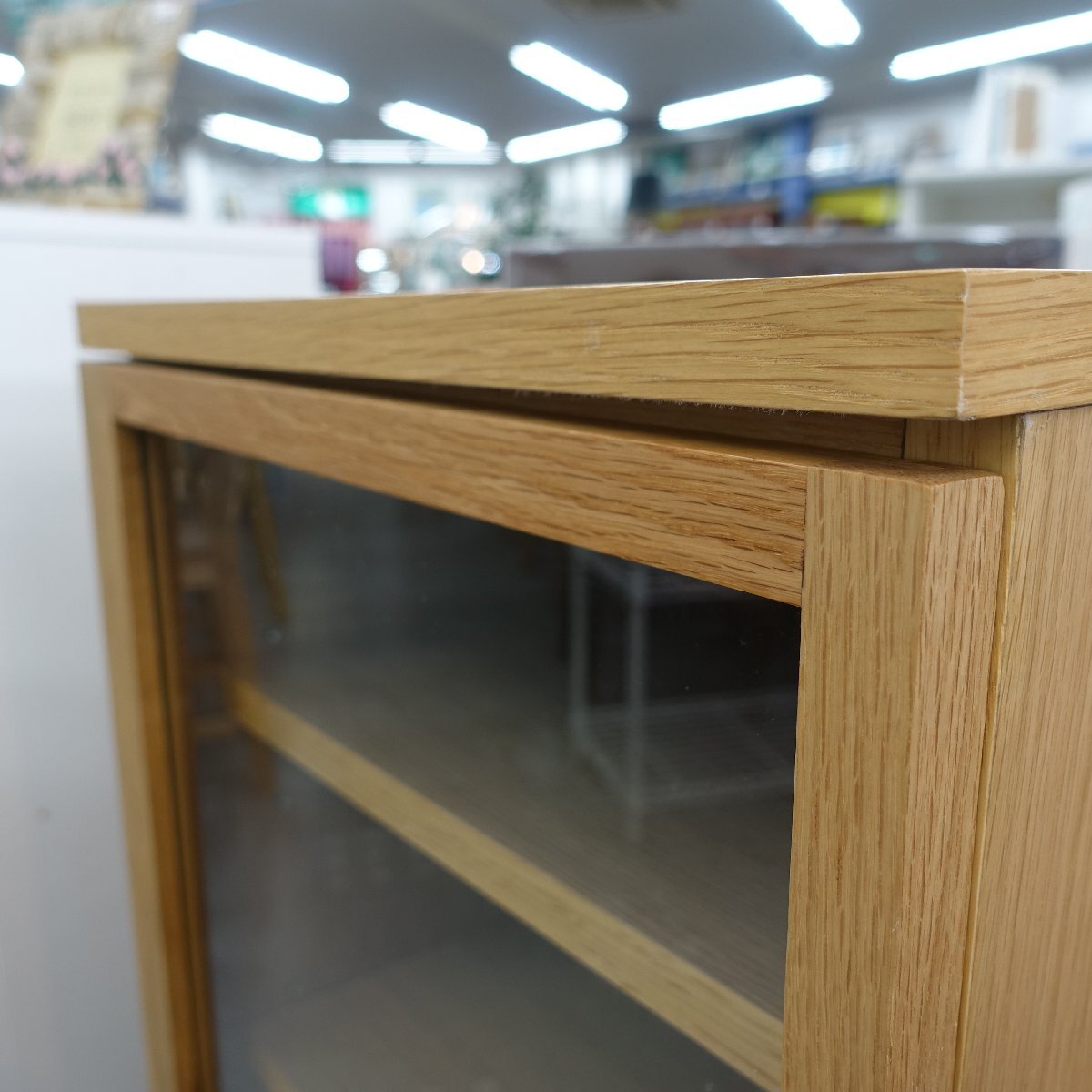 5149T Muji Ryohin wooden cabinet oak material strengthen glass door Aichi prefecture half rice field city shop front delivery welcome ①