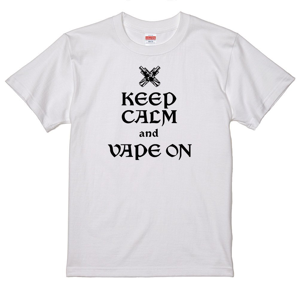KEEP CALM and VAPE ON Tシャツ 電子タバコ MOD ライジングサン ベイプ モッド ビルド リキッド 旭日旗 日章旗_画像1