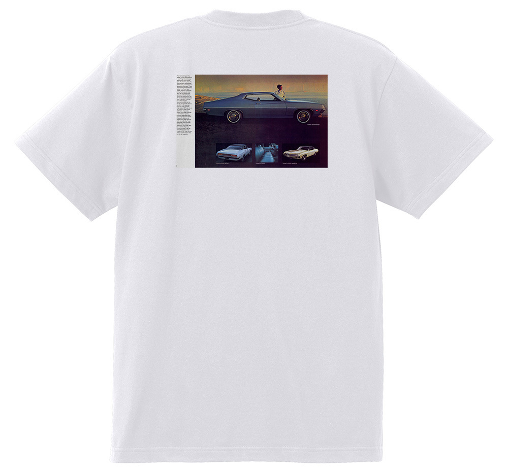 アドバタイジング フォード Ｔシャツ 1970 白 マスタング サンダーバード トリノ ltd ファルコン ランチェロ 3608_画像1