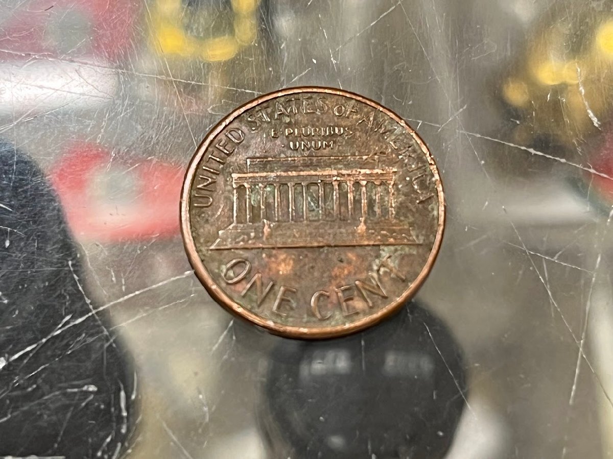 フリーメイソン コイン 硬貨 アメリカ 1セント リンカーン 秘密結社 イルミナティ お守り 1986年 エングレービング 彫刻 米軍 米軍基地 _画像4