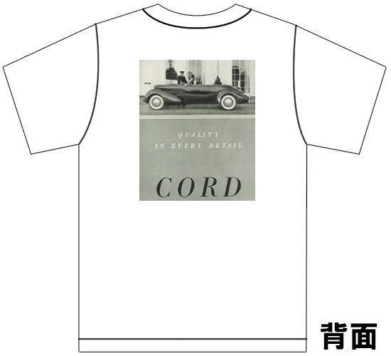 アドバタイジング コード 3205 白 Ｔシャツ 1937 1936 アメ車 cord ホットロッド クラシックカー ビンテージ アドバタイズメント_画像1