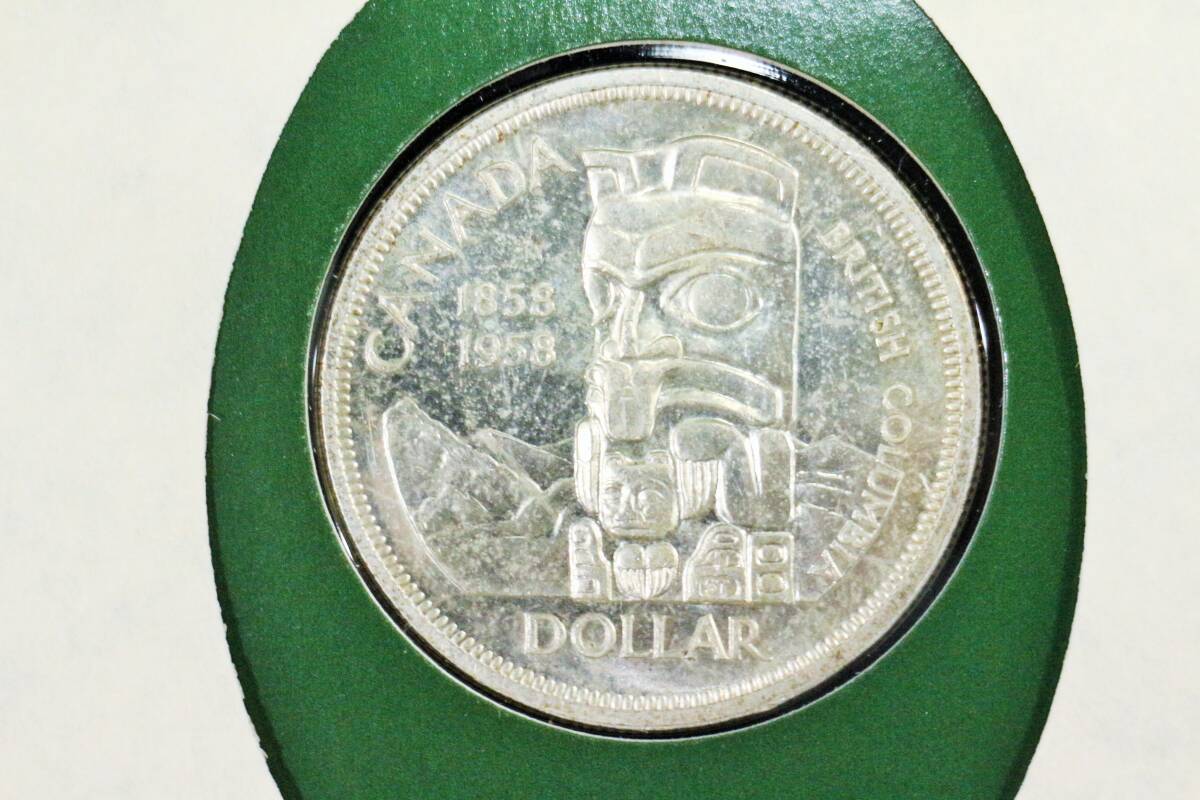 カナダ 1958年 1ドル銀貨 ブリティッシュコロンビア100周年記念 世界の偉大なる歴史的コイン フランクリンミント社の画像4
