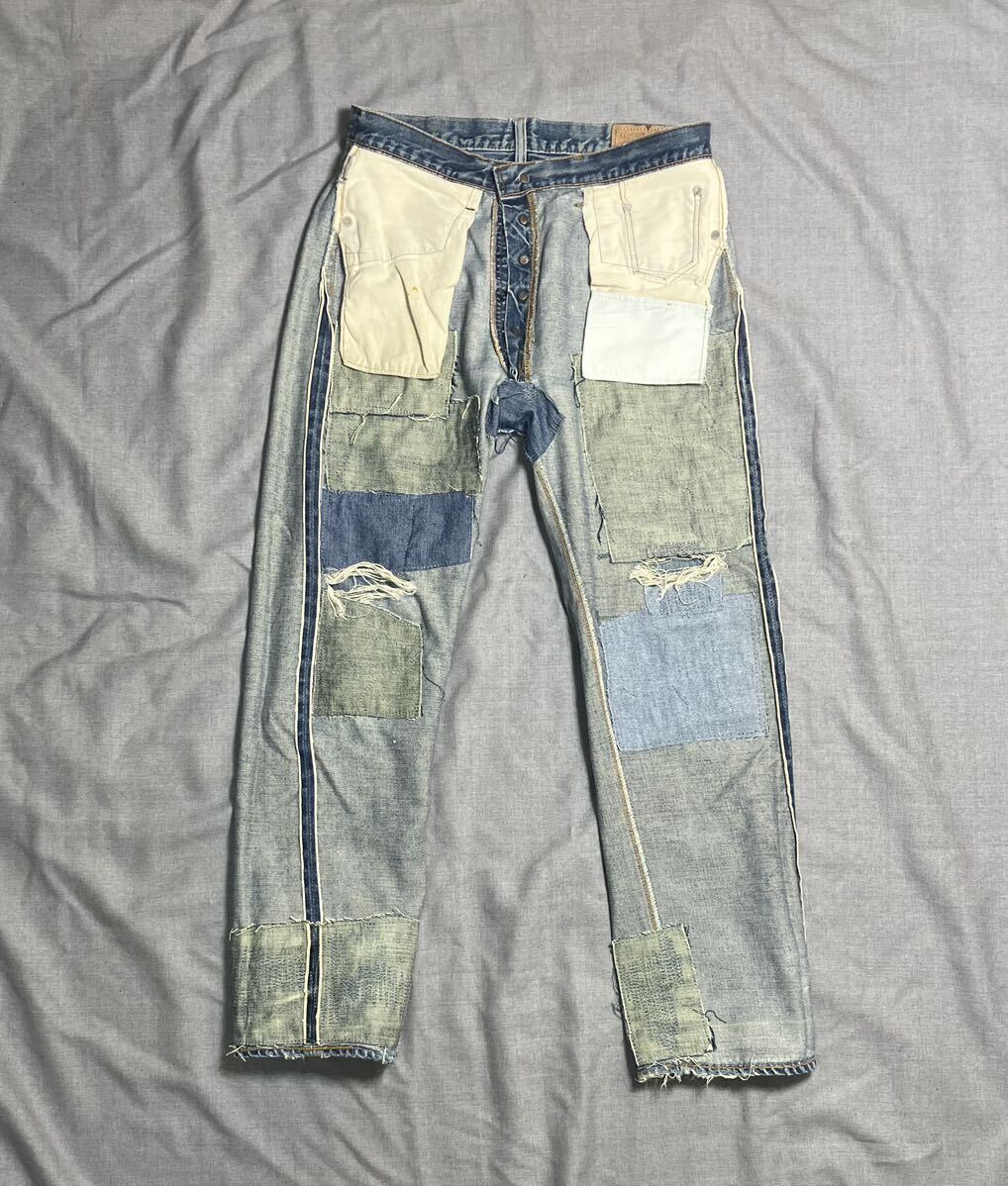  Levi's 501 66 previous term Vintage Denim jeans W34 small e 60s 70s USA made LEVIS 501XX 505 damage repair atmosphere gran ji