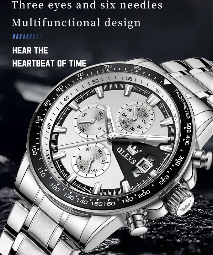 大谷翔平　応援サマーセール　メンズ腕時計　オメガオマージュ　クロノグラフ　防水腕時計　ステンレスサーフィン　ダイバーズデザイン1986_画像3