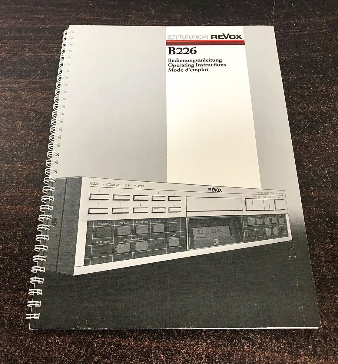 ra05◎STUDER REVOX B226 CDプレーヤー 取扱説明書(instructions/英文) ステューダー/レボックスの画像1