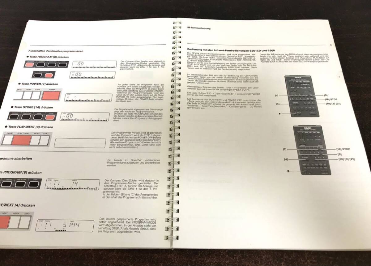 ra05◎STUDER REVOX B226 CDプレーヤー 取扱説明書(instructions/英文) ステューダー/レボックス