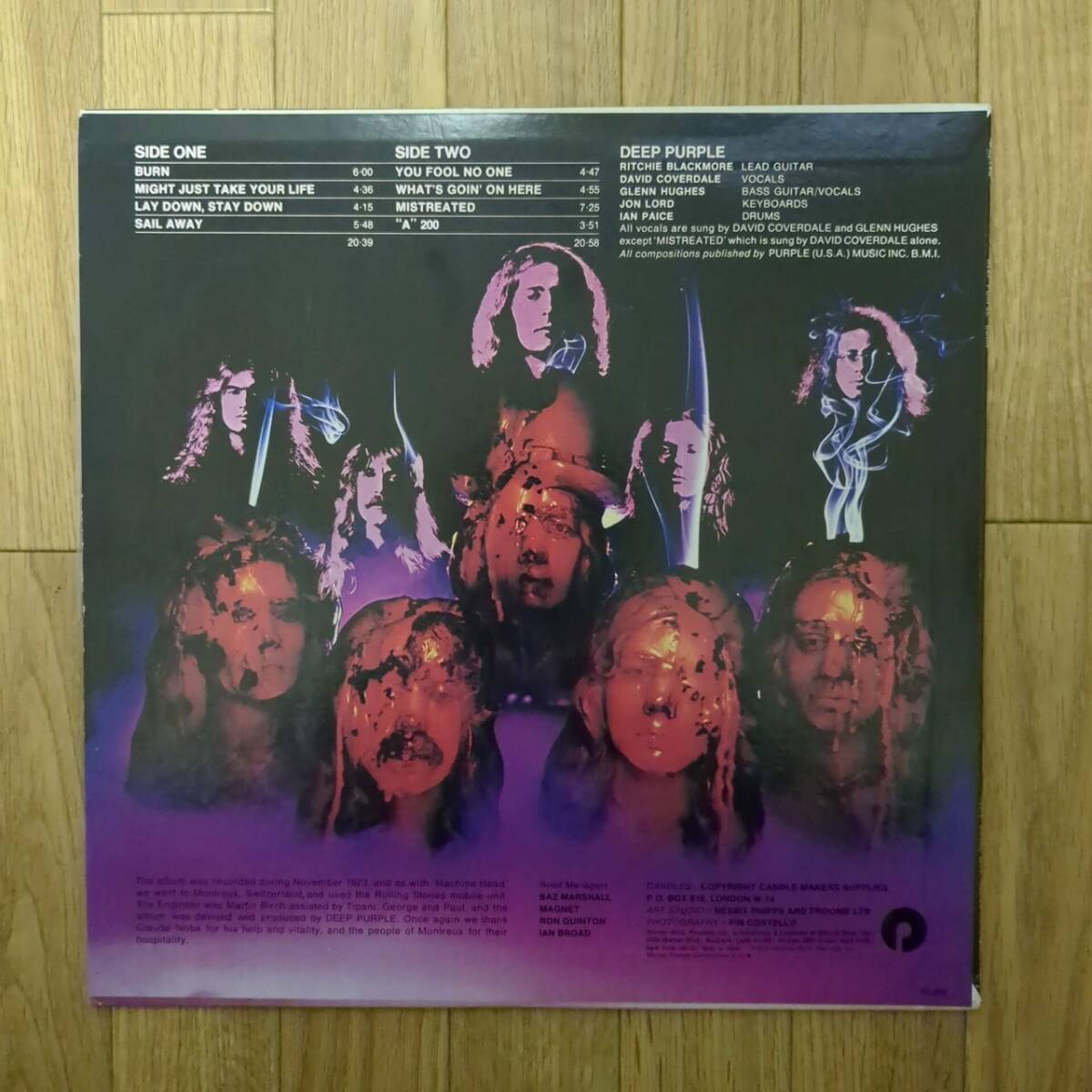 中古 DEEP PURPLE BURN LP レコード P-8419W ディープ・パープル 紫の炎_画像2