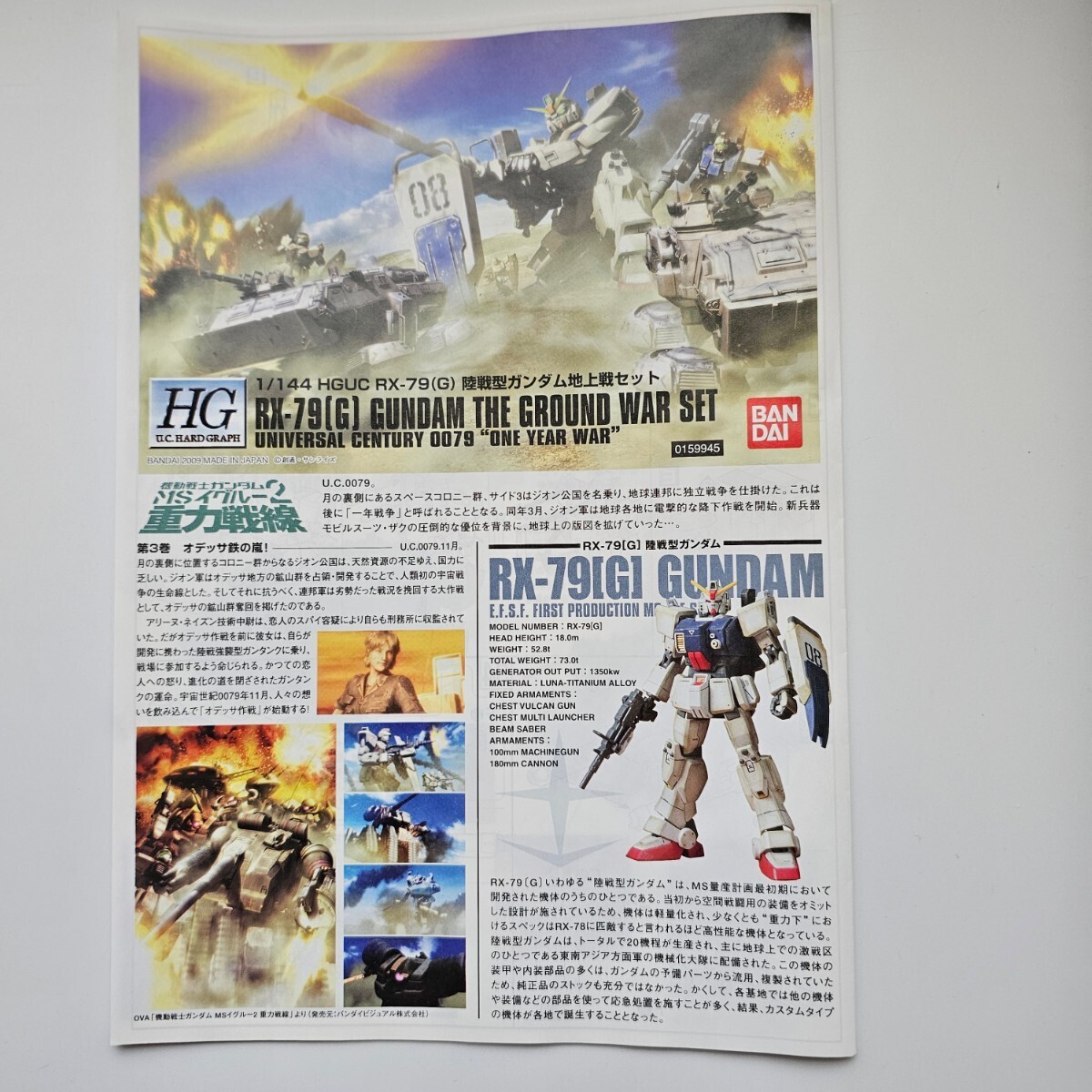 [ free shipping not yet constructed ] land war type Gundam ground war set (1/144 scale HGUC Mobile Suit Gundam no. 08MS small .2071805) control number 0016