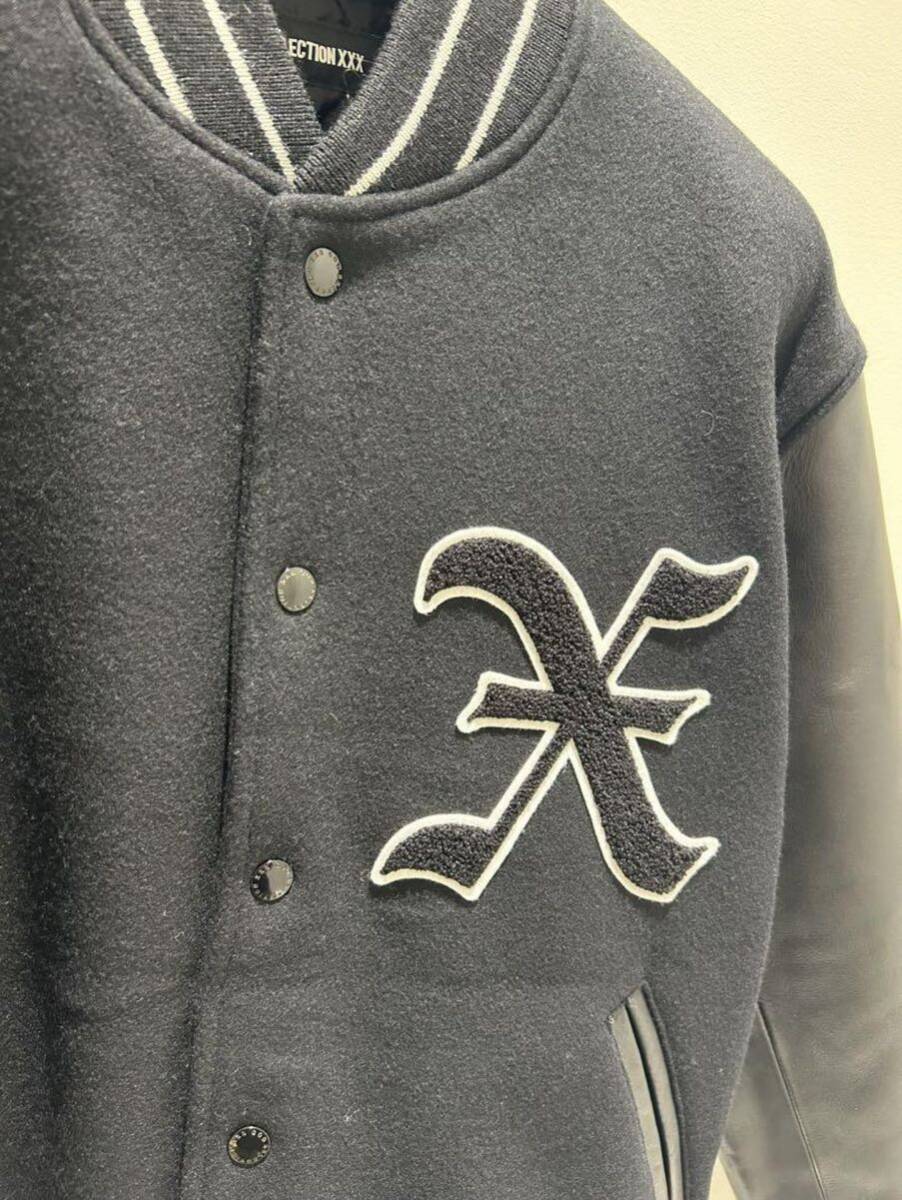 GOD SELECTION XXX VARSITY JACKET Mサイズ 新品 BLACK ゴッドセレクション トリプルエックス スタジャン レザー M メンズ ファッション _画像4