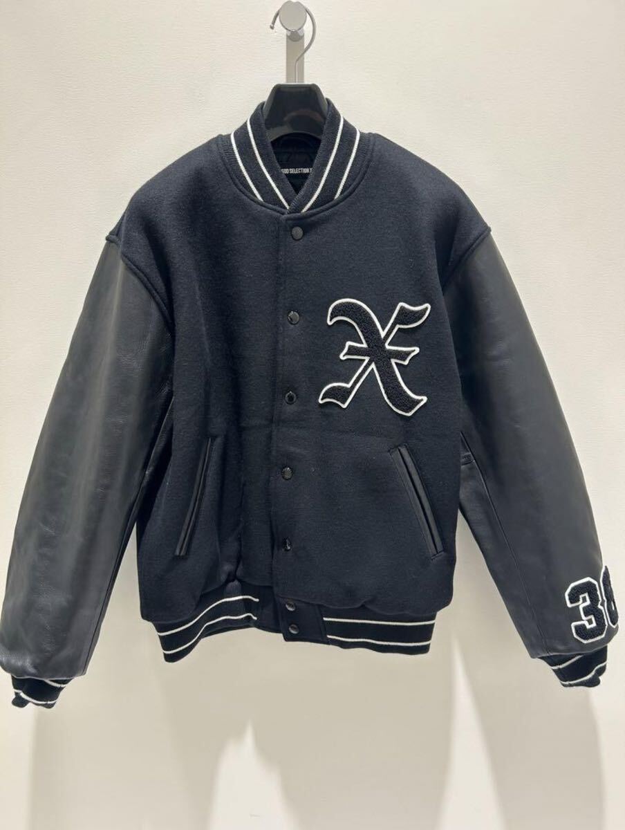 GOD SELECTION XXX VARSITY JACKET Mサイズ 新品 BLACK ゴッドセレクション トリプルエックス スタジャン レザー M メンズ ファッション _画像2