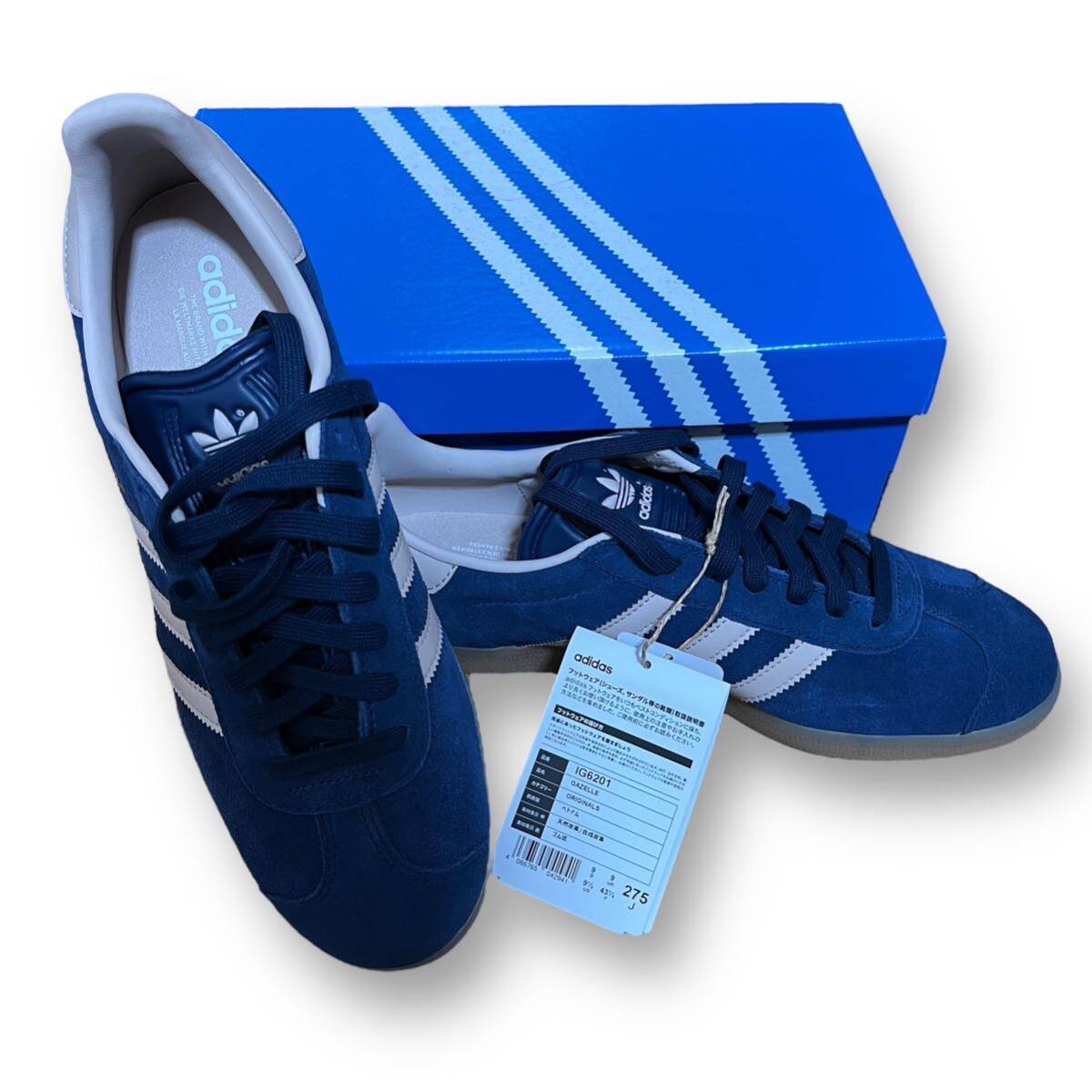 【新品未使用】 adidas originals GAZELLE スウェード スニーカー 27.5 ナイトインディゴ アディダス オリジナルス ガゼル 靴 _画像1