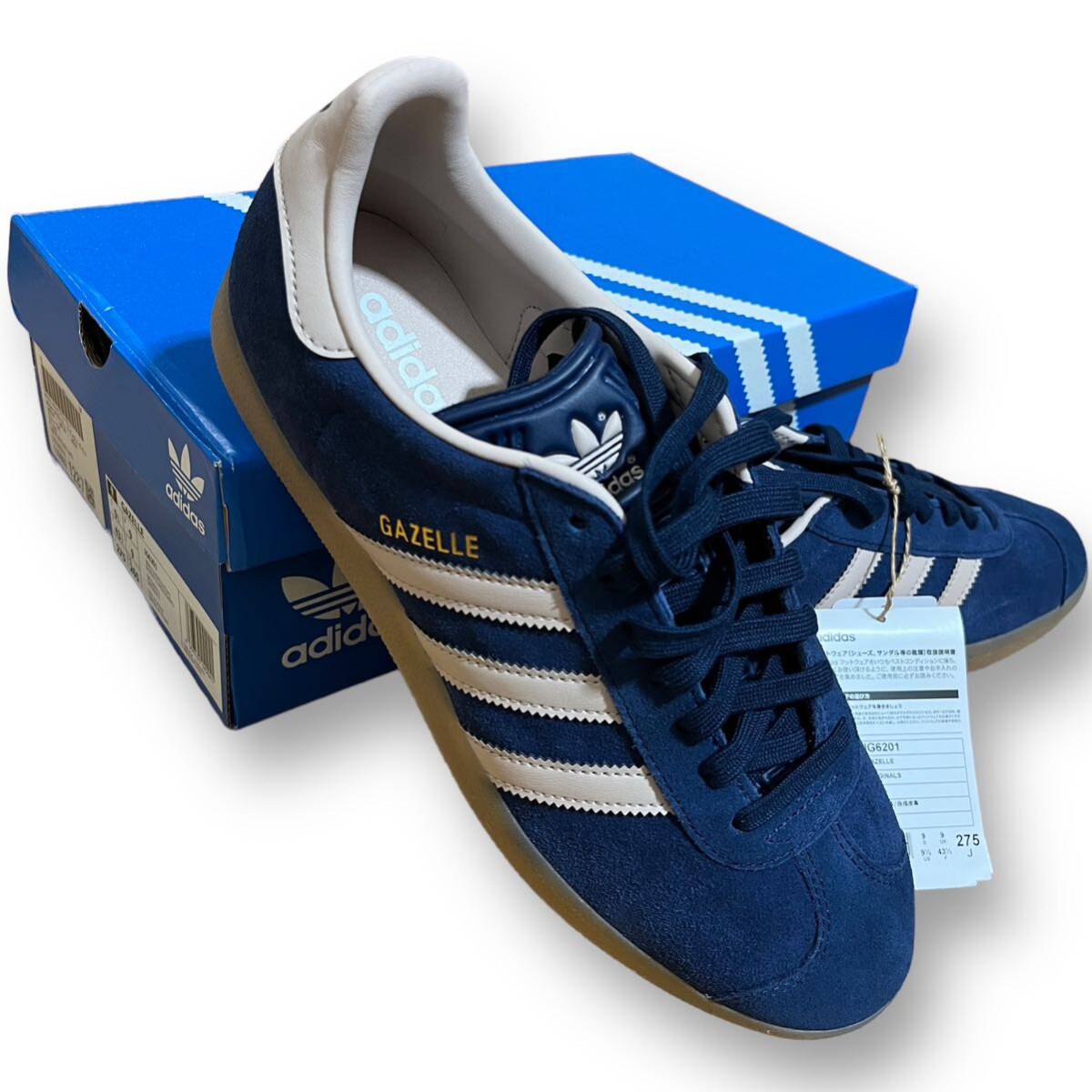 【新品未使用】 adidas originals GAZELLE スウェード スニーカー 27.5 ナイトインディゴ アディダス オリジナルス ガゼル 靴 