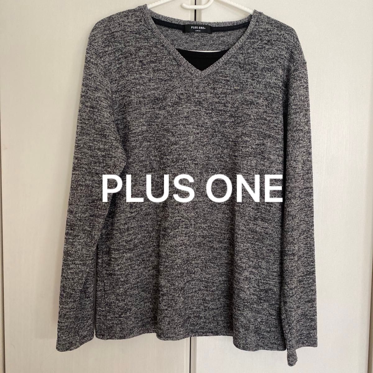 PLUS ONE メンズ薄手セーター　L