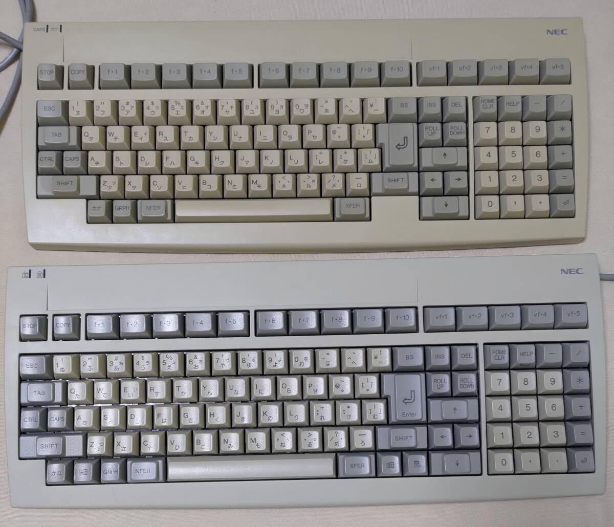 NEC PC-9801/PC-9821シリーズ用キーボード Windowsキー付 清掃済 現状品_参考比較。上キーボードは付属しません