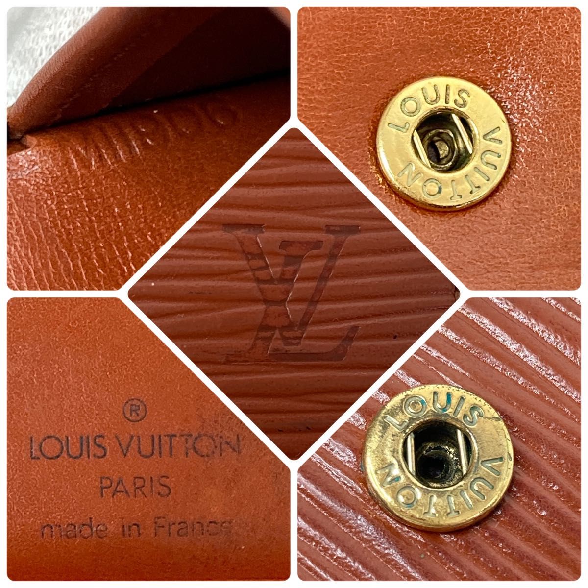 ルイヴィトン　ポルトビエコンパクト　エピ　ブラウン　折財布　二つ折り財布　LOUIS VUITTON レディース　メンズ　美品