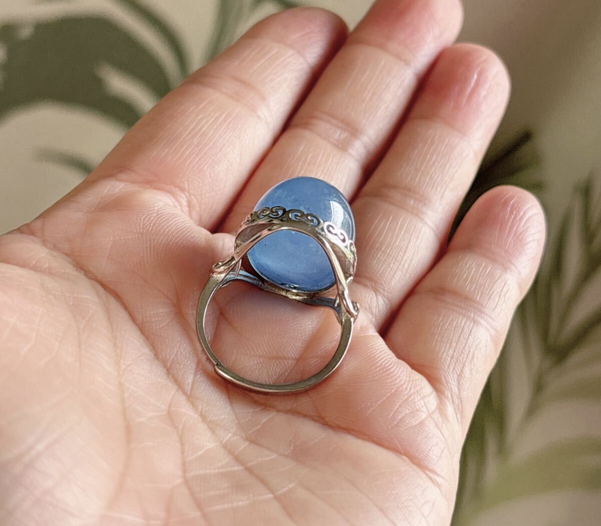 [ натуральный камень ] замечательная вещь Moss аквамарин s925. кольцо кольцо ( номер A3675)