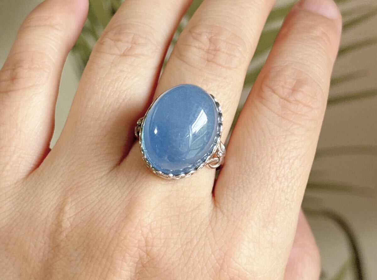 [ натуральный камень ] замечательная вещь Moss аквамарин s925. кольцо кольцо ( номер A3675)