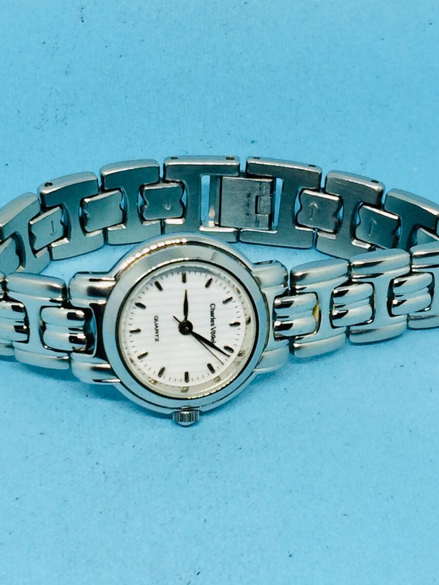 (G25)おしゃれな(*'▽')シャルルホーゲル（電池交換済み）シルバー・レディス腕時計USED（送料全国一律185円）素敵な時計です。_画像7