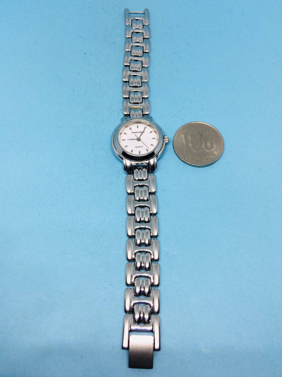 (G25)おしゃれな(*'▽')シャルルホーゲル（電池交換済み）シルバー・レディス腕時計USED（送料全国一律185円）素敵な時計です。_画像9