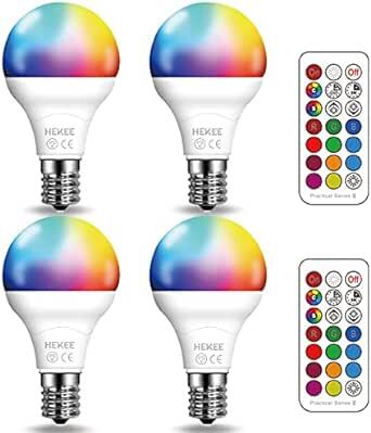 HEKEE LED電球 E17 口金 550LM 50W相当 電球色2700K リモコン RGB 16色 2つのモード 変更電球(_画像1