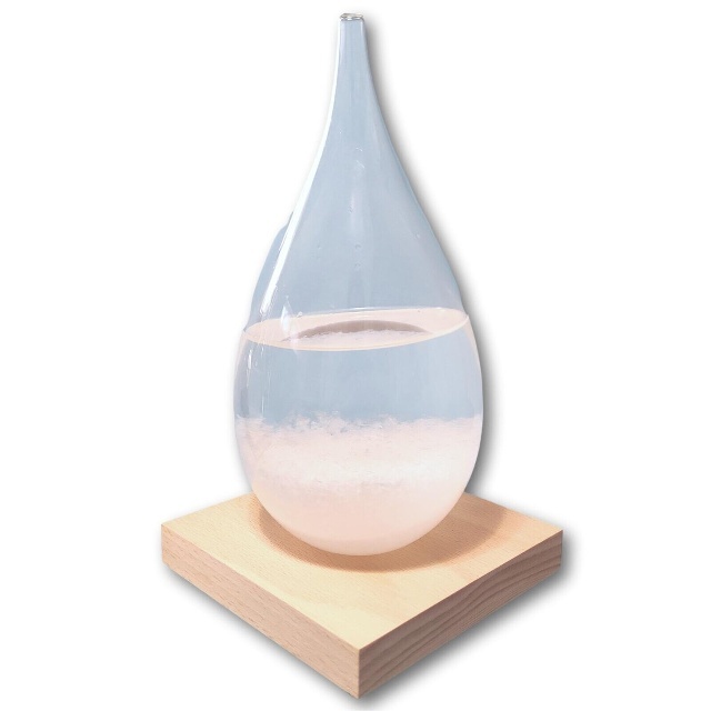 ストームグラス Aquro Crysta ウッドベース ナチュラル しずく2L型 ナチュラル Storm Glass ウッドベース付属 _画像2