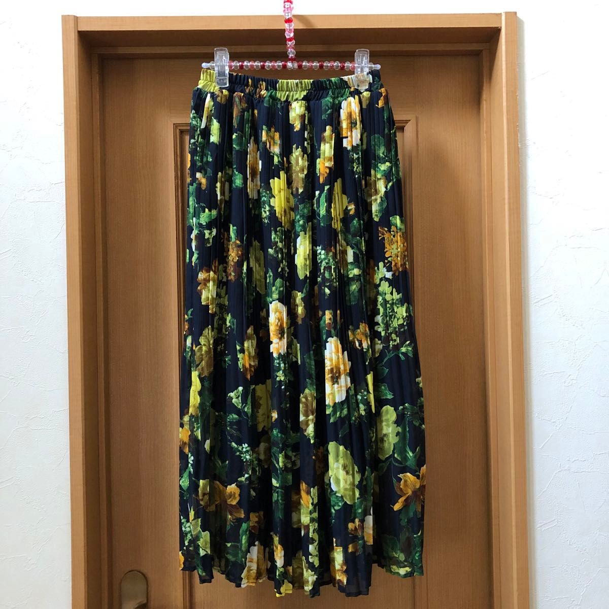 【美品】花柄プリーツスカート Lサイズ