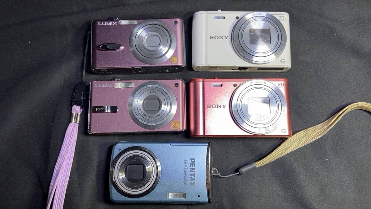 コンパクトデジタルカメラ Panasonic SONY PENTAX 本体のみ ジャンク品 5台セット D_画像1