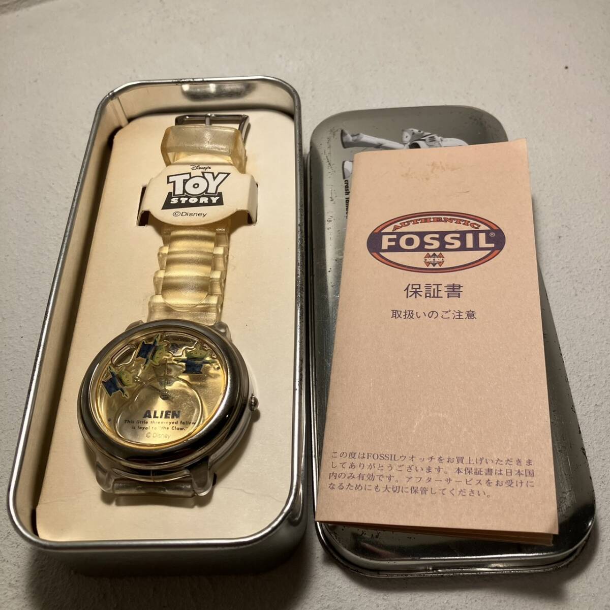 *[ selling out ] Disney DISNEY clock wristwatch 1000 piece limitation Toy Story TOY STORYpiksa-FOSSIL rubber belt serial equipped rare 