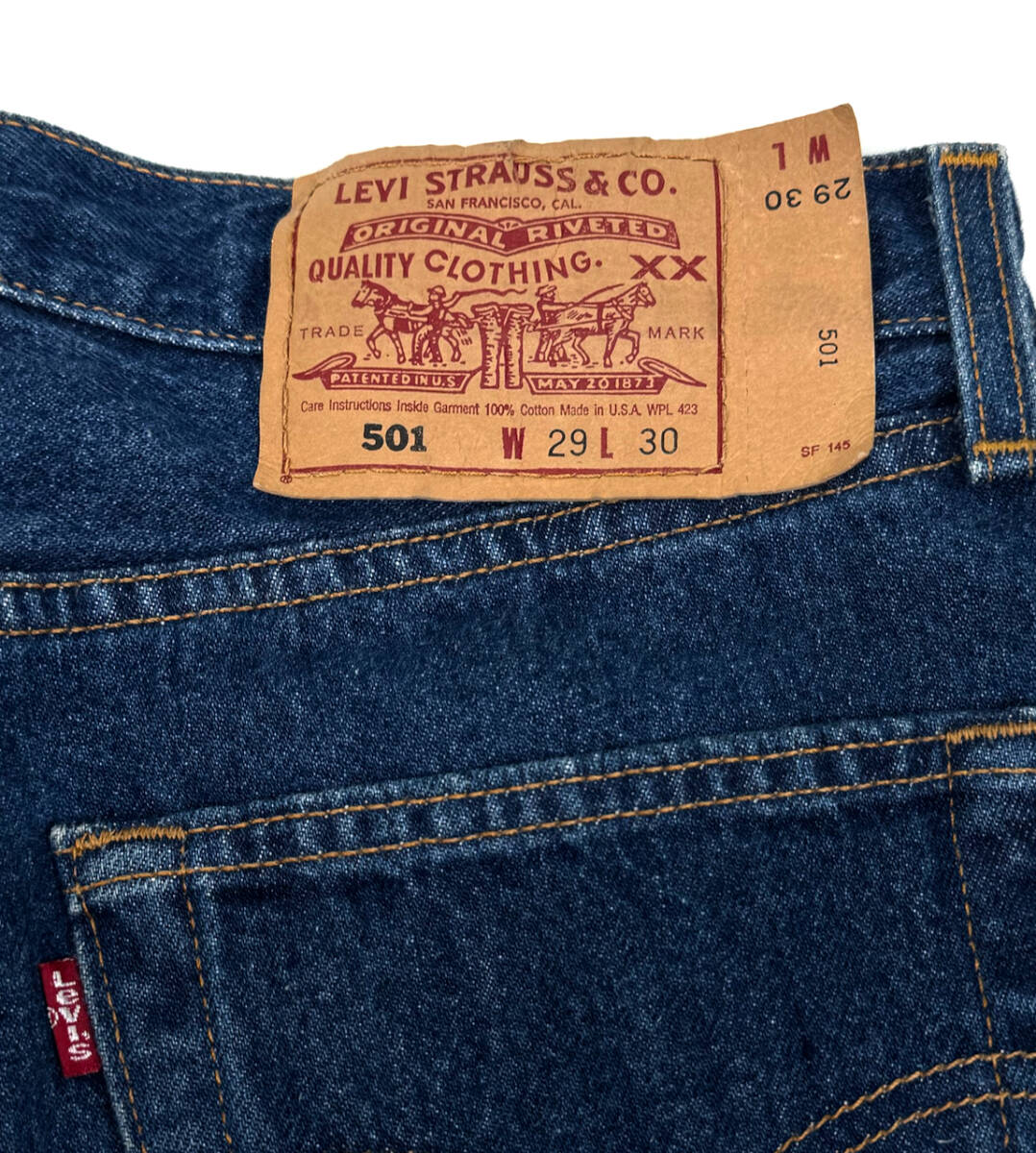 USA製 2000 LEVI’S 501 W29 L30 Dark indigo オールドリーバイス デニムパンツ ジーンズ 濃紺_画像6