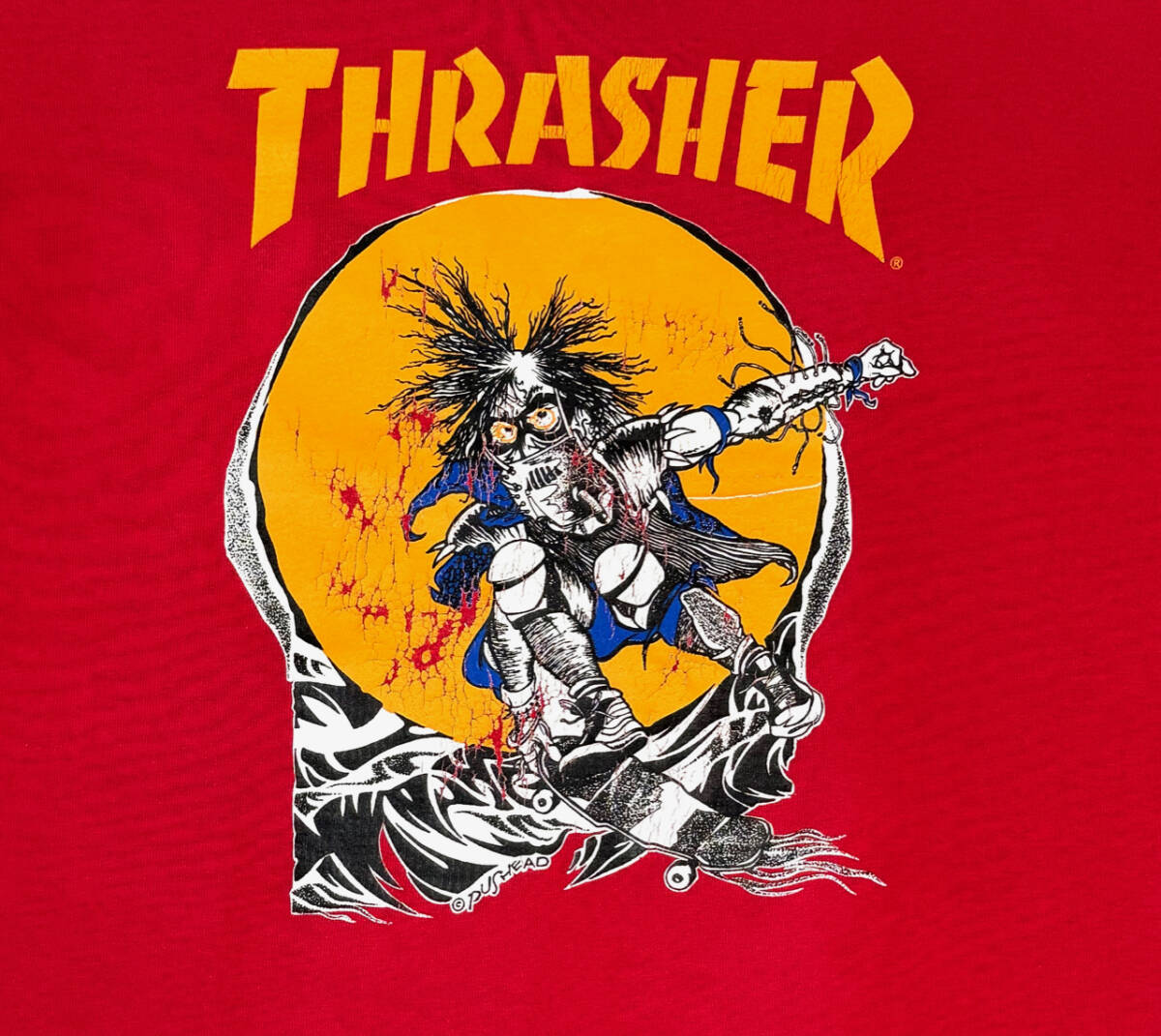 Yahoo!オークション - 希少 1990s THRASHER PUSHEAD XL Red Yahoo!オークション - 希少 1990s THRASHER PUSHEAD XL Red